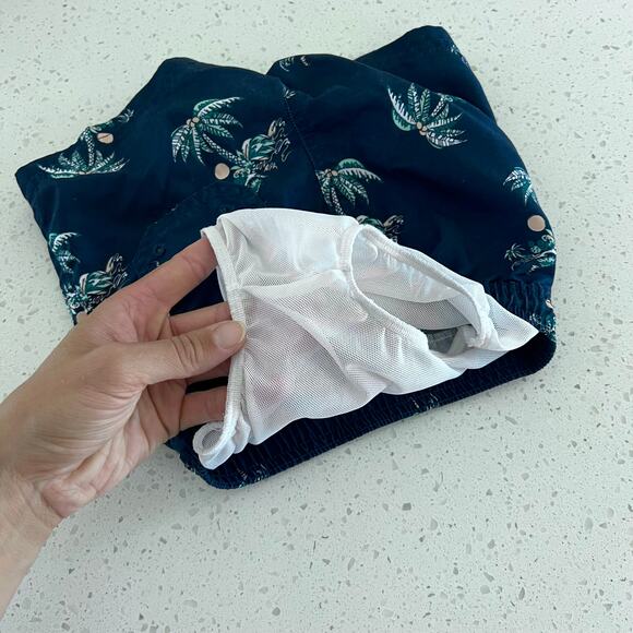 Janie and Jack Navy Blue Hawaiian Board Shorts Swim Trunks Size 18-24 Months - Picture 5 of 5